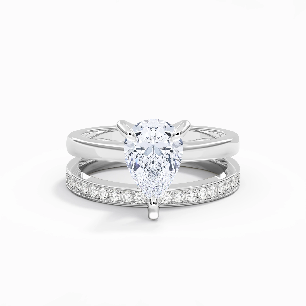 Argent sterling 925 Moissanite Ensemble nuptial