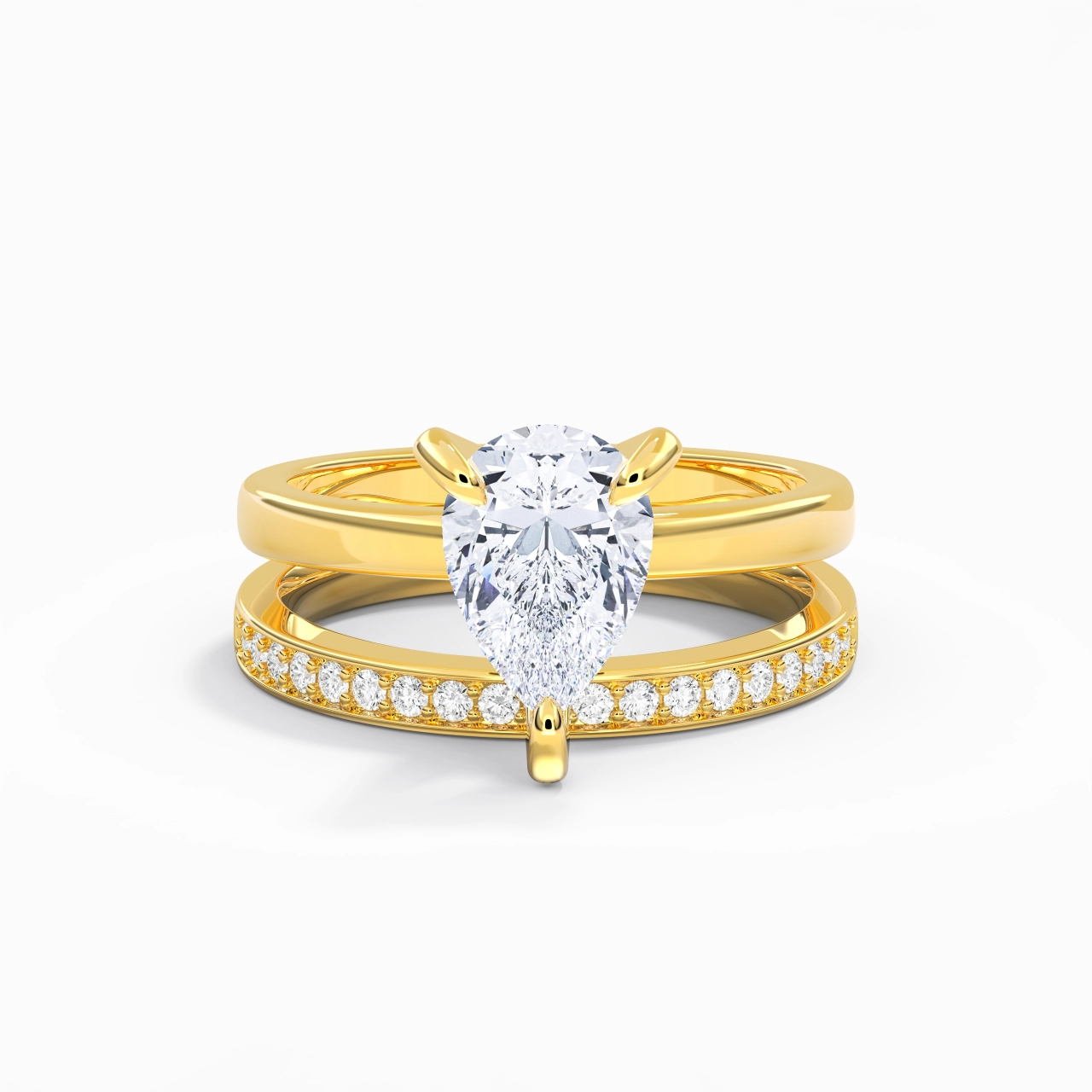 18K Gold Moissanite Bridal Set