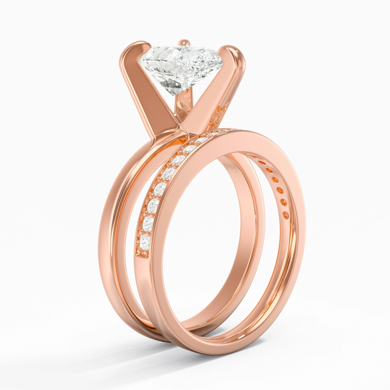 925 Sterling Silver Moissanite Bridal Set