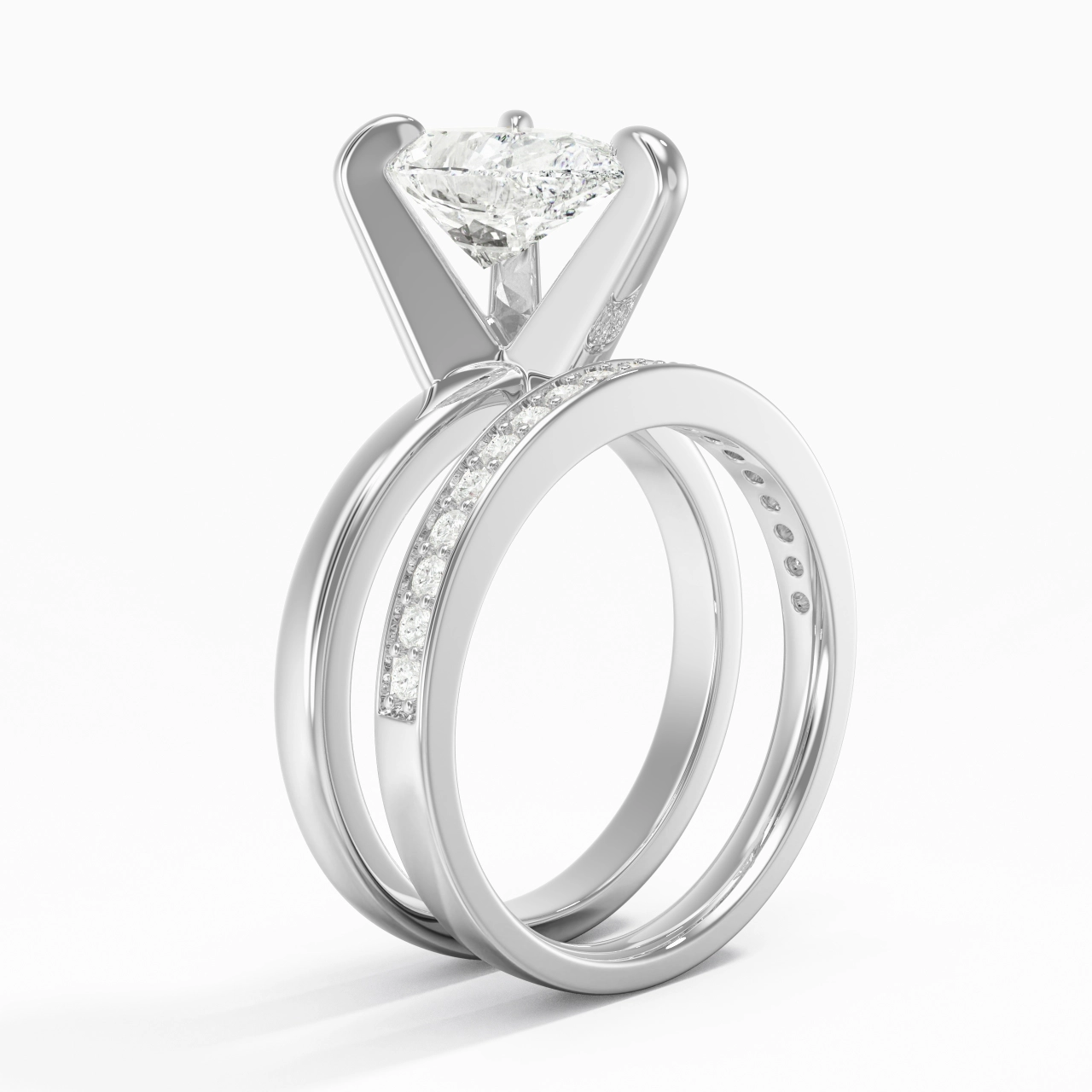 Argent sterling 925 Moissanite Ensemble nuptial