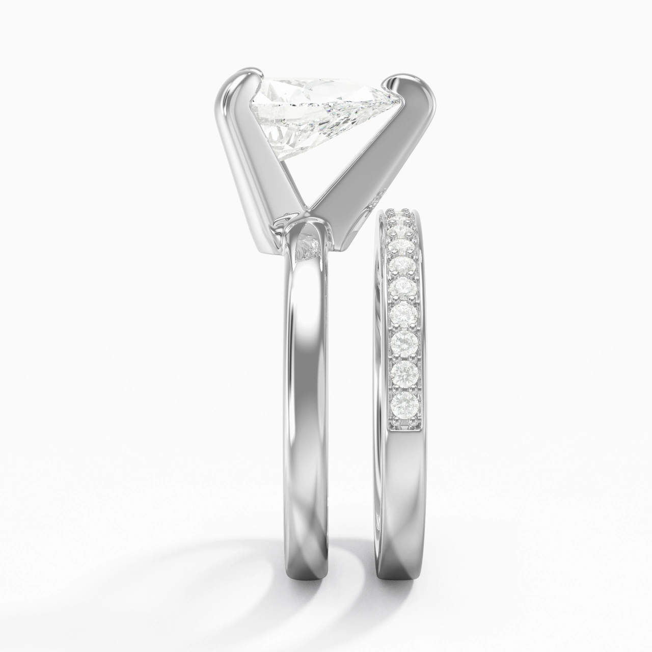 Argent sterling 925 Moissanite Ensemble nuptial