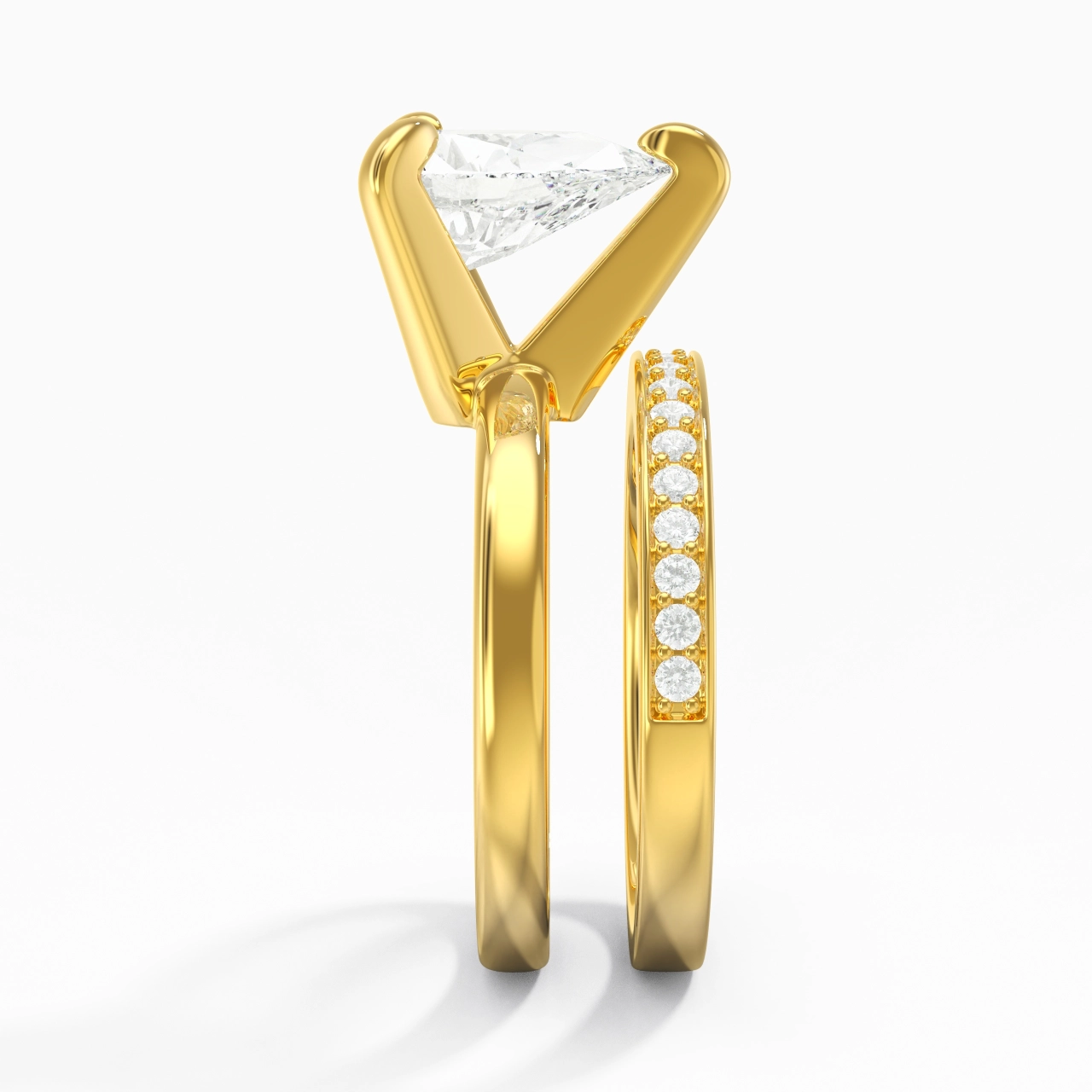18K Gold Moissanite Bridal Set