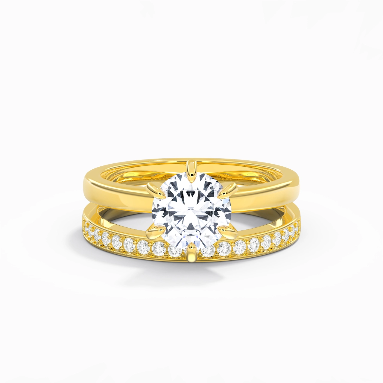14K Gold Moissanite Bridal Set