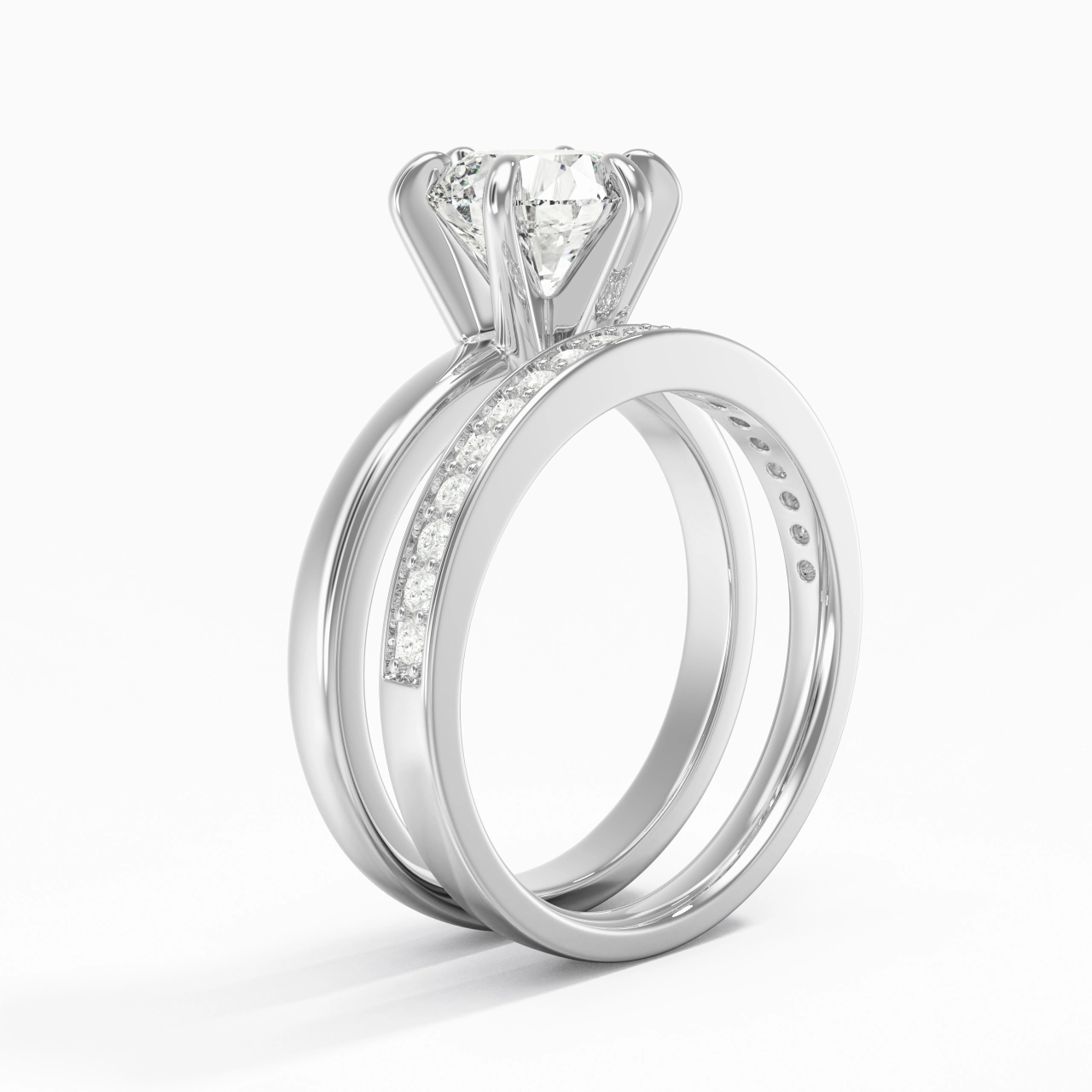 925 Sterling Silver Moissanite Bridal Set