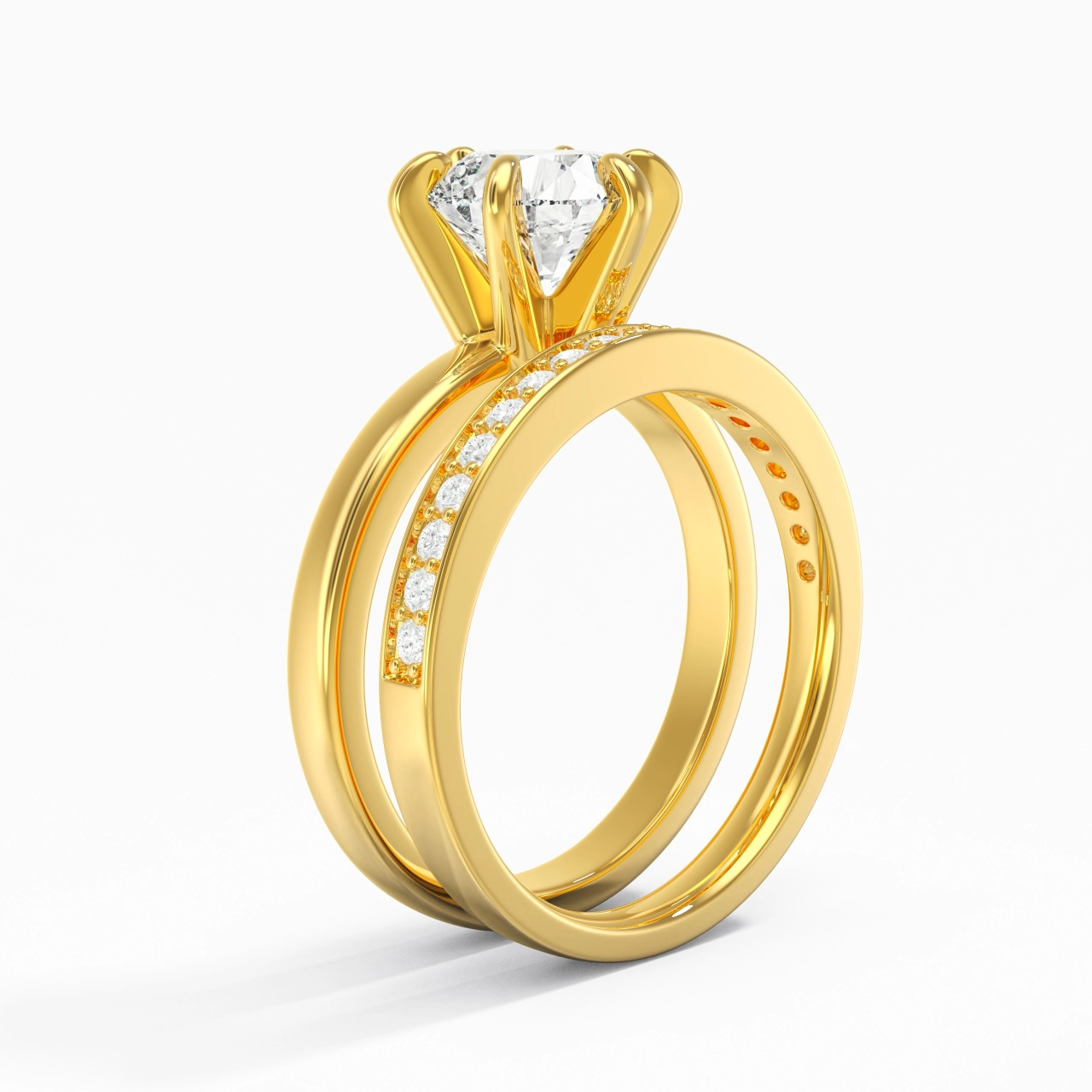 14K Gold Moissanite Bridal Set