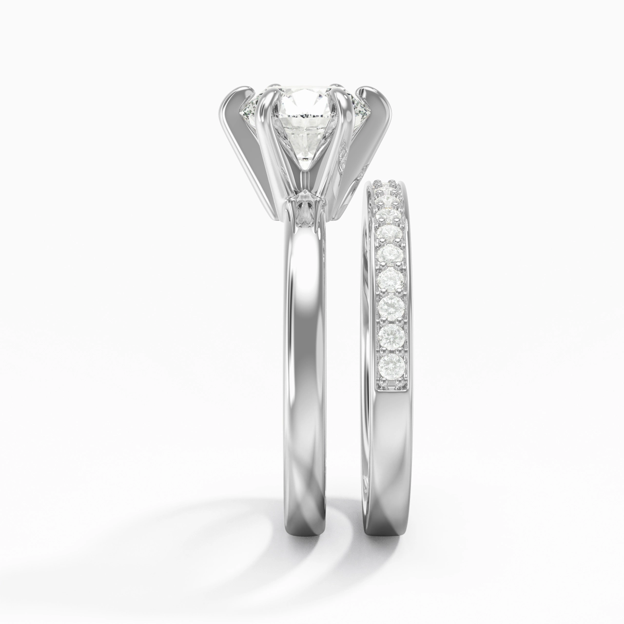 925 Sterling Silver Moissanite Bridal Set