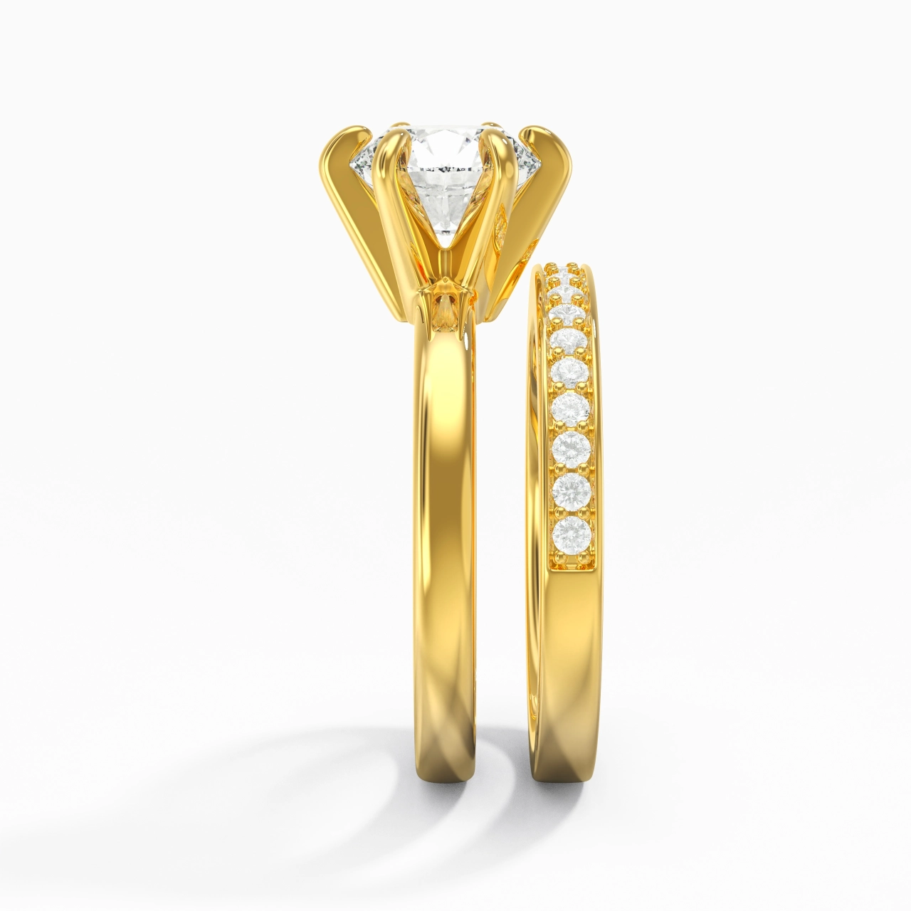 14K Gold Moissanite Bridal Set