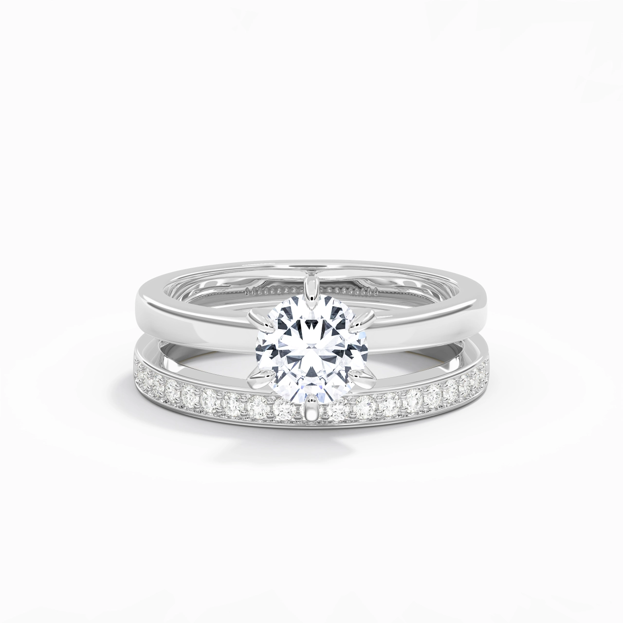 925 Sterling Silver Moissanite Bridal Set