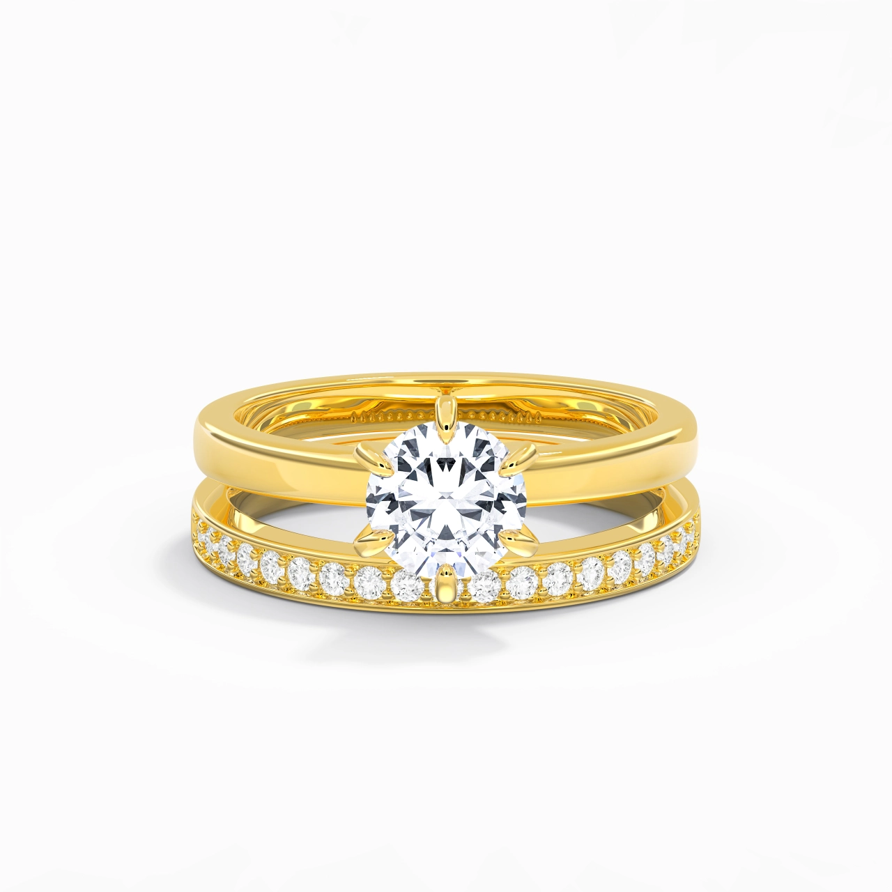 18K Gold Moissanite Bridal Set