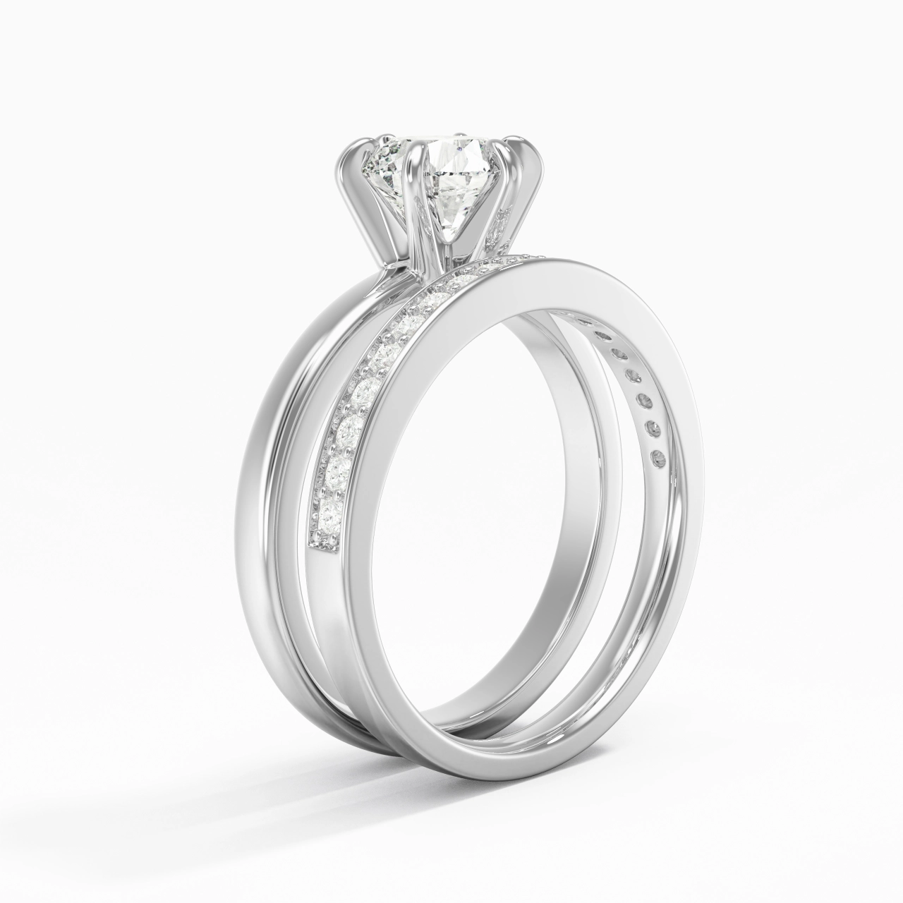 925 Sterling Silver Moissanite Bridal Set