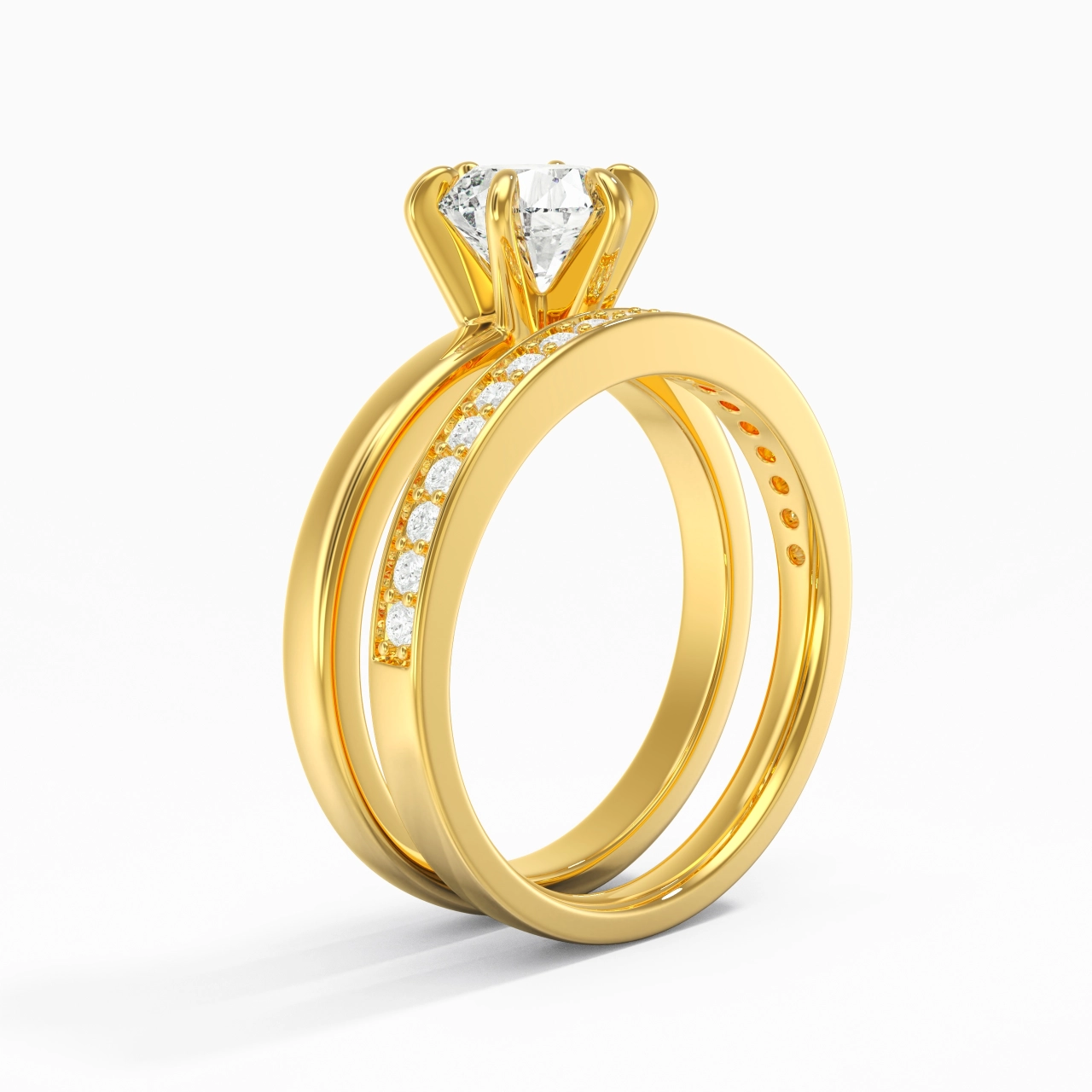 18K Gold Moissanite Bridal Set
