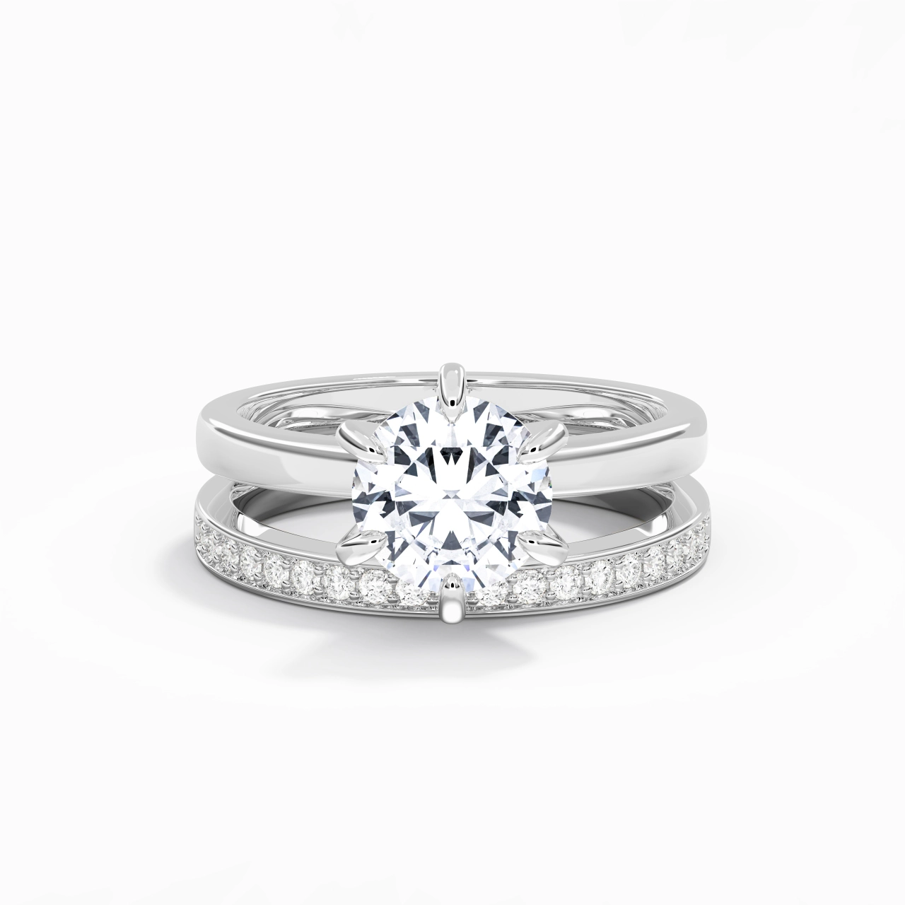 925 Sterling Silver Moissanite Bridal Set