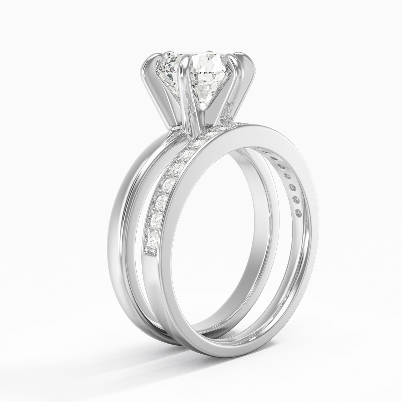 925 Sterling Silver Moissanite Bridal Set