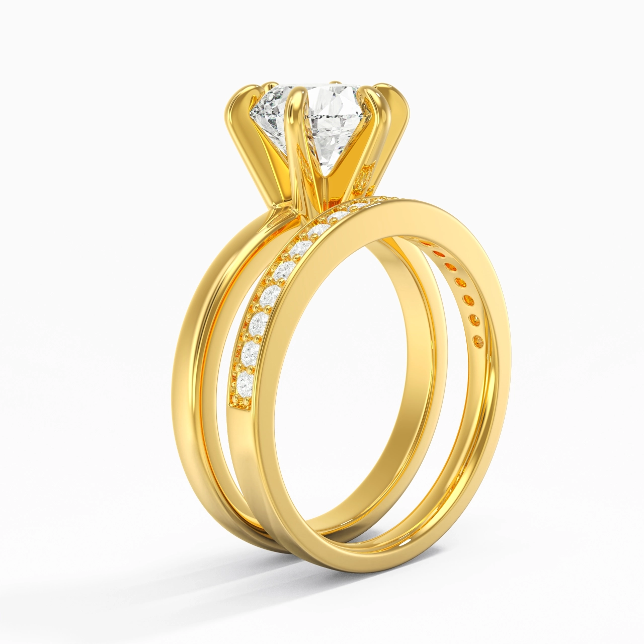 18K Gold Moissanite Bridal Set