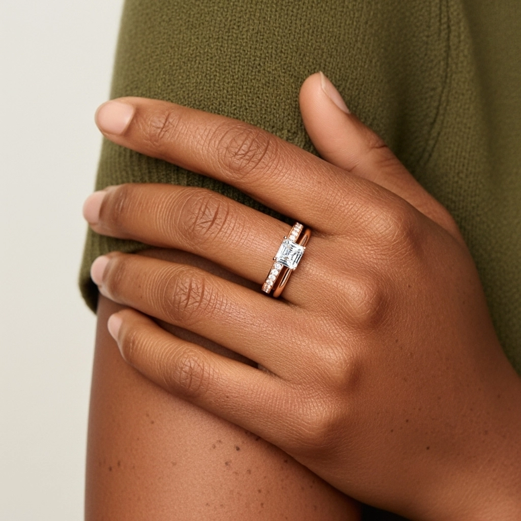 Cathédrale Ensemble nuptial 1.00ct Moissanite