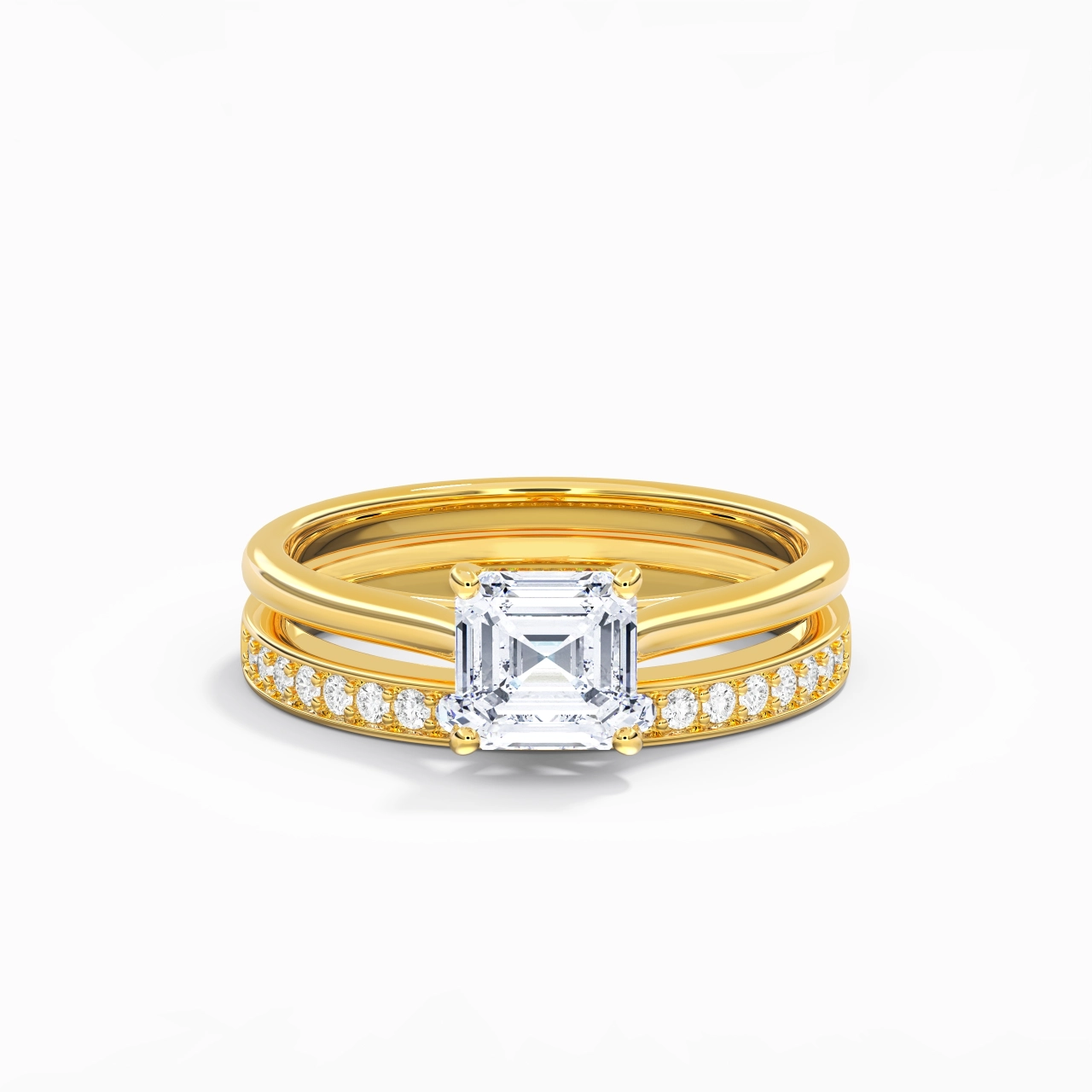 Cathedral Bridal Set 1.00ct Moissanite