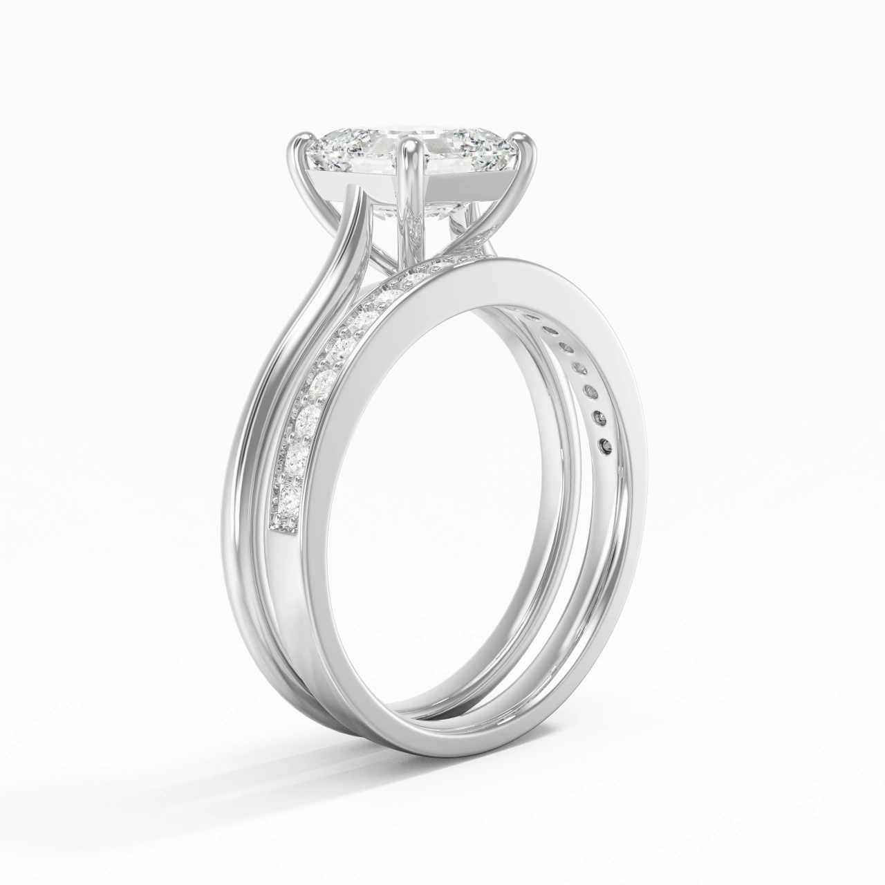 Cathedral Bridal Set 2.00ct Moissanite