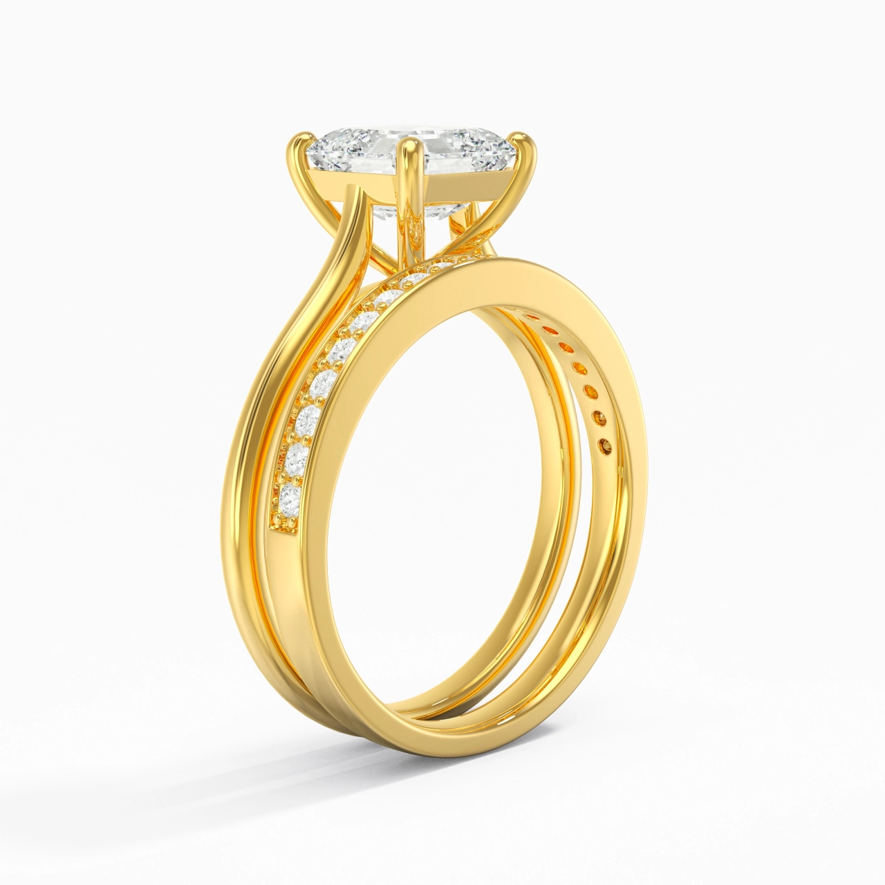 Cathedral Bridal Set 2.00ct Moissanite