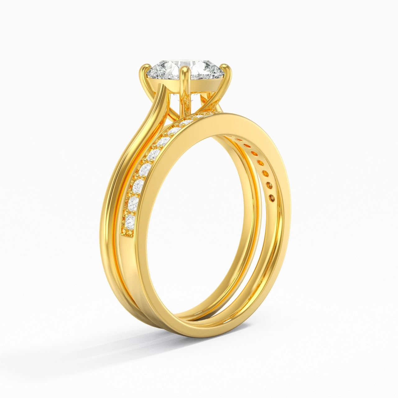 Cathedral Bridal Set 1.50ct Moissanite