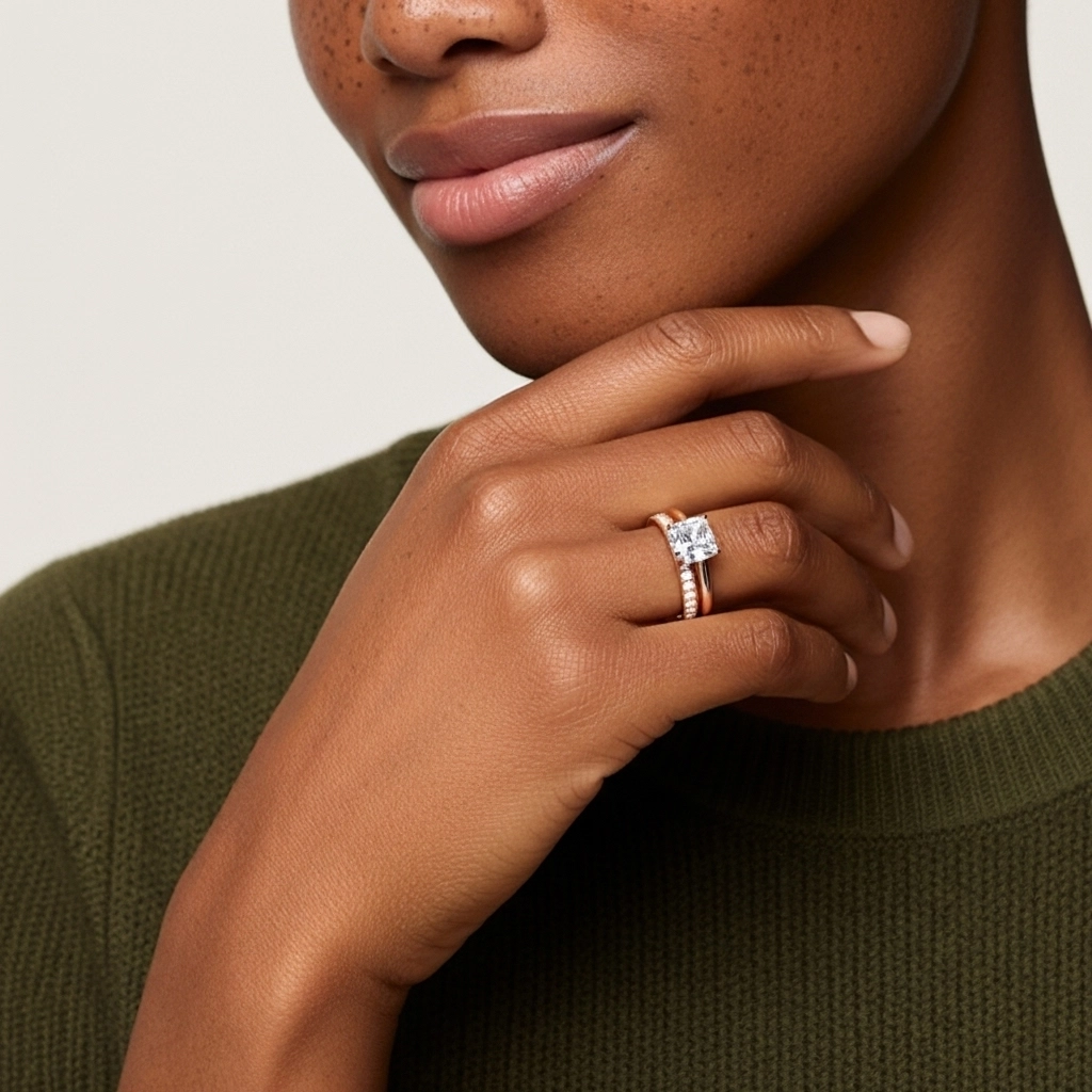 Cathédrale Ensemble nuptial 1.00ct Moissanite