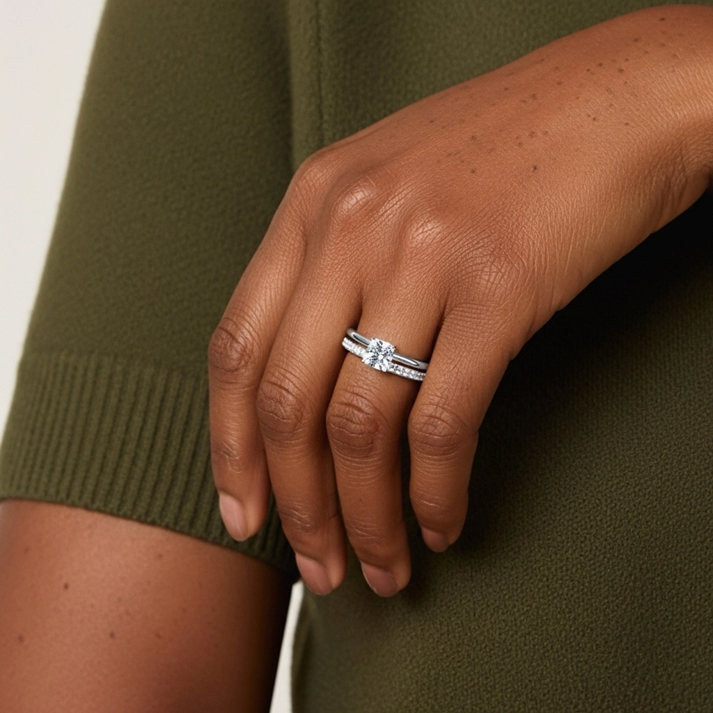 Cathédrale Ensemble nuptial 1.00ct Moissanite