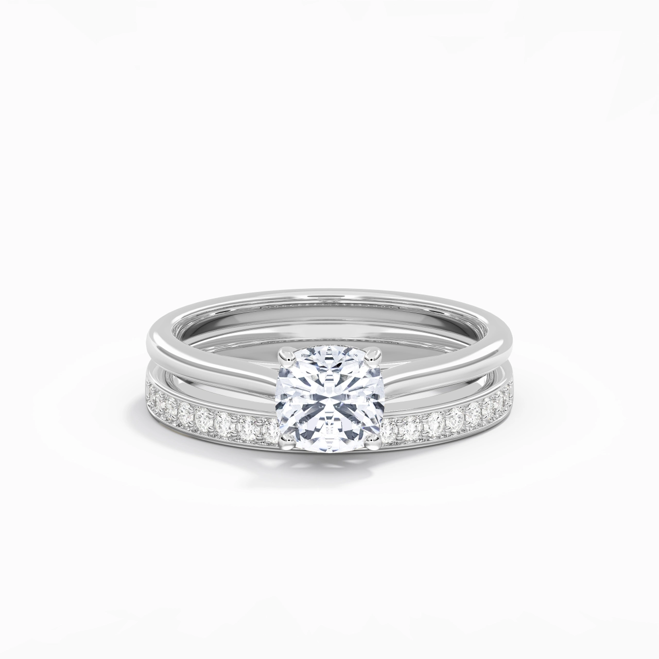 Cathedral Bridal Set 1.00ct Moissanite