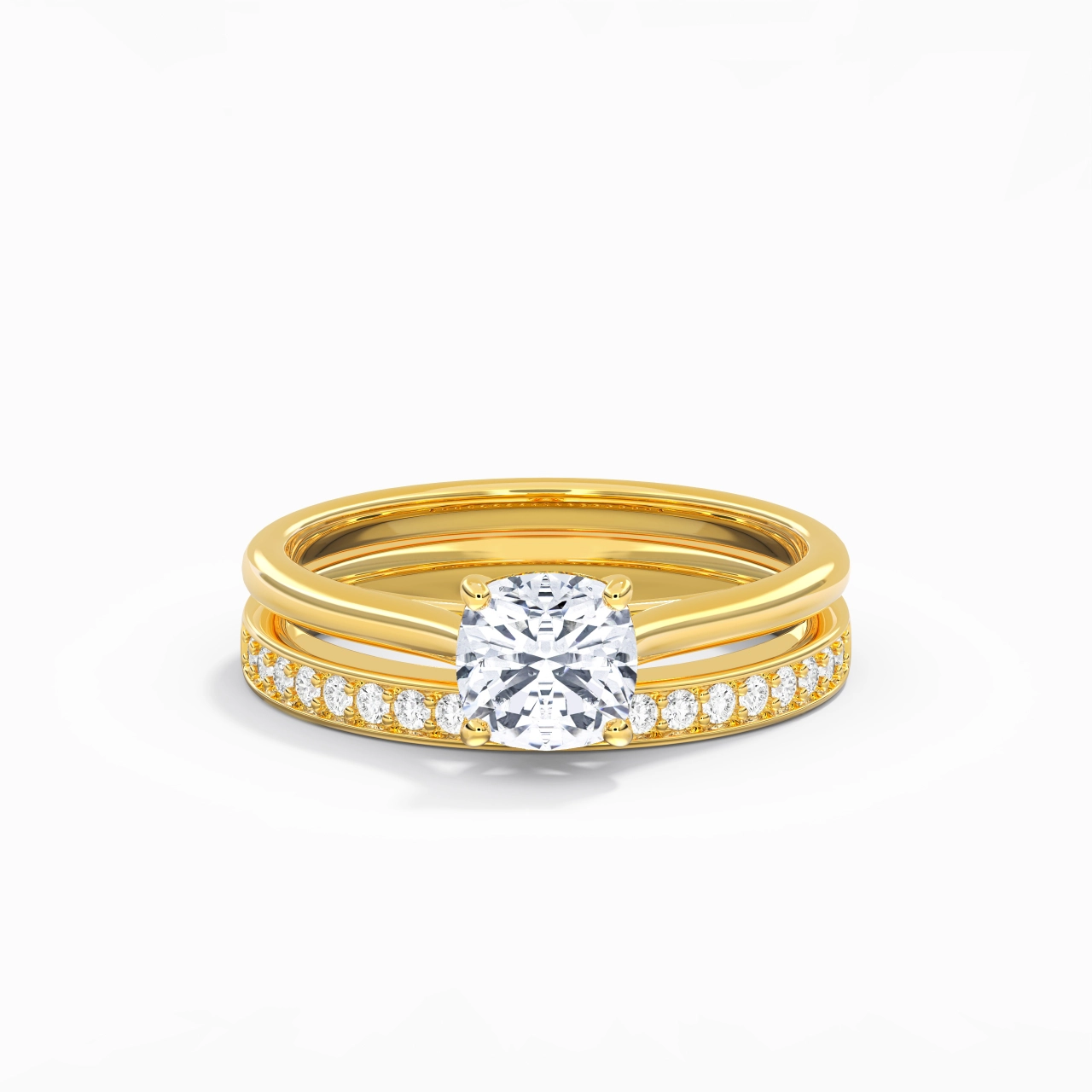 Cathedral Bridal Set 1.00ct Moissanite