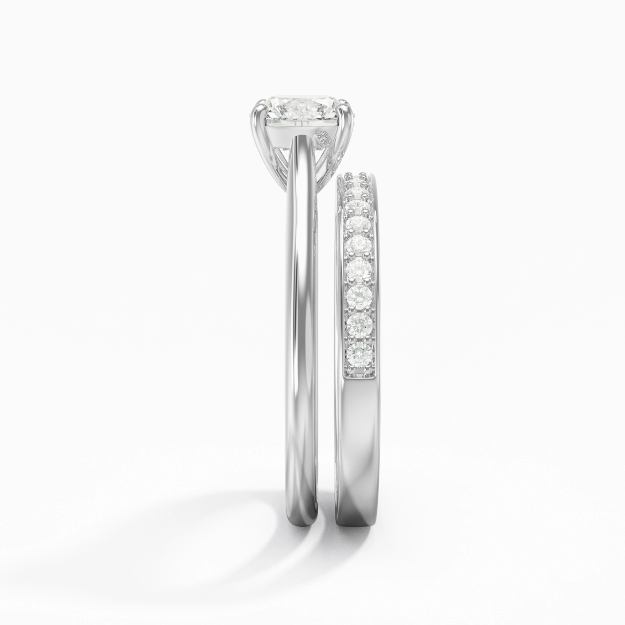 Cathedral Bridal Set 1.00ct Moissanite