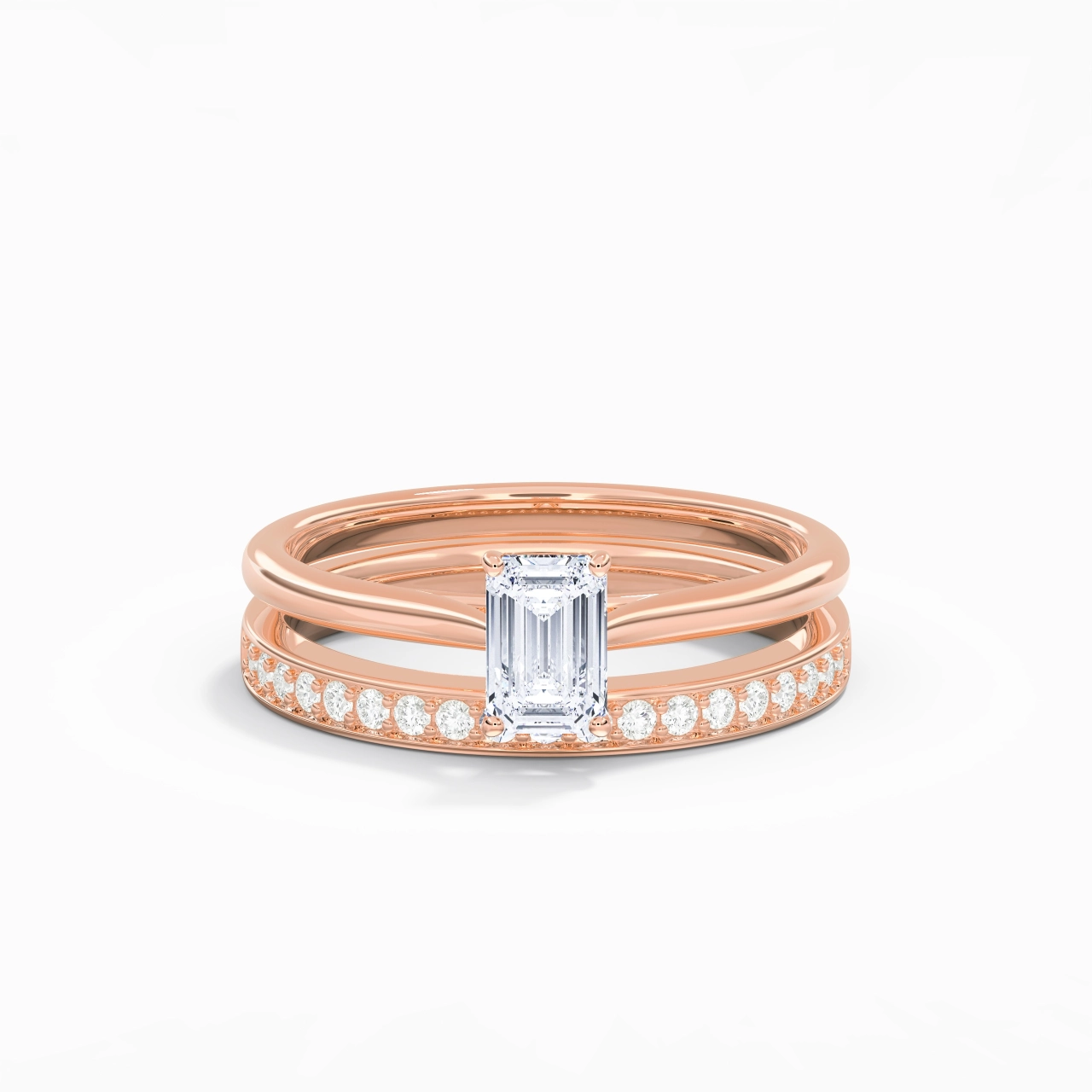Cathedral Bridal Set 0.80ct Moissanite