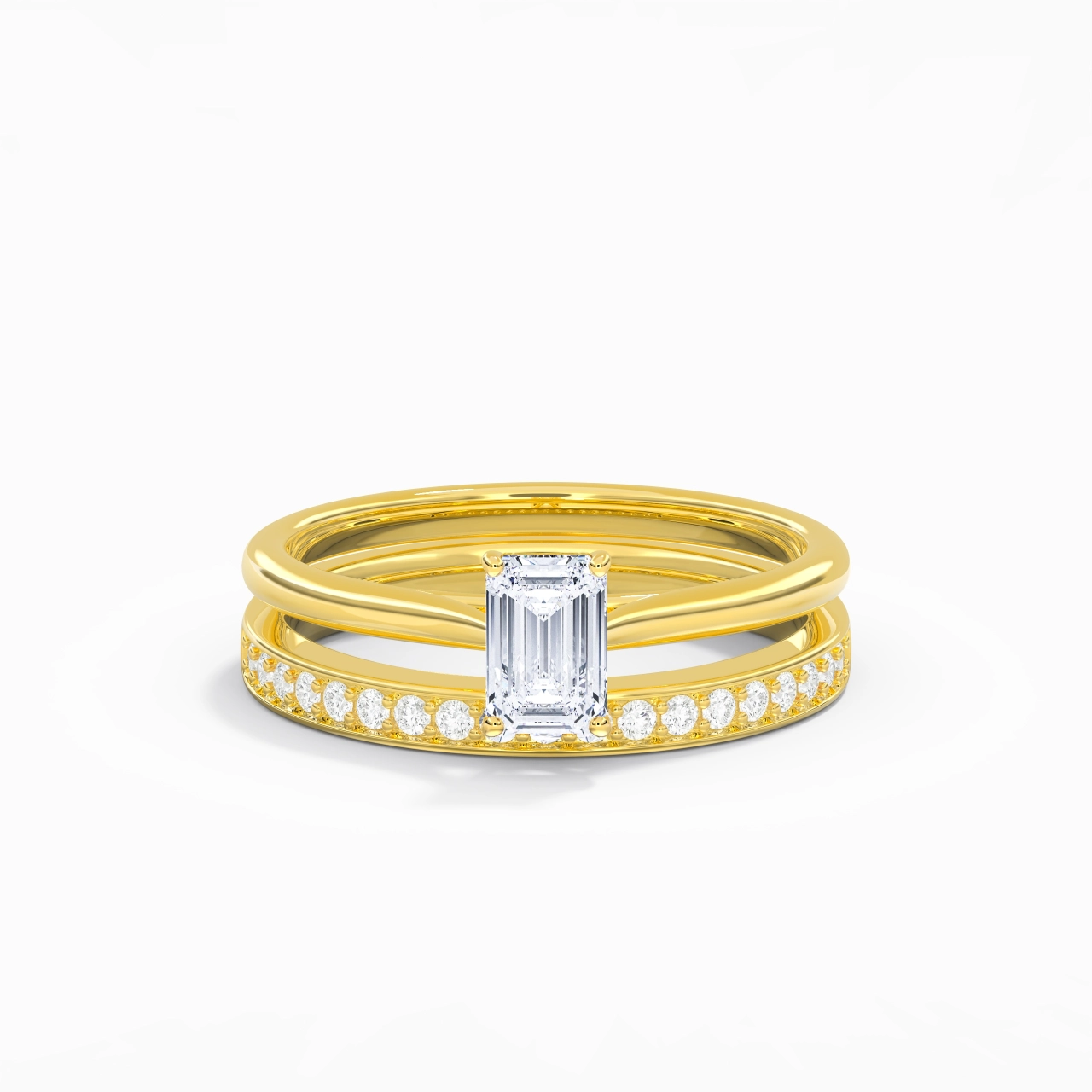 Cathedral Bridal Set 0.80ct Moissanite