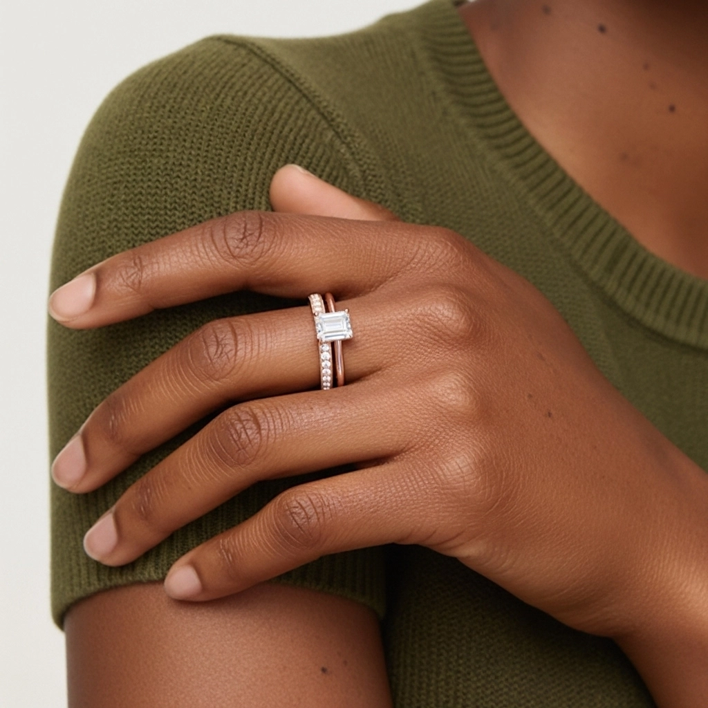 Cathédrale Ensemble nuptial 1.00ct Moissanite