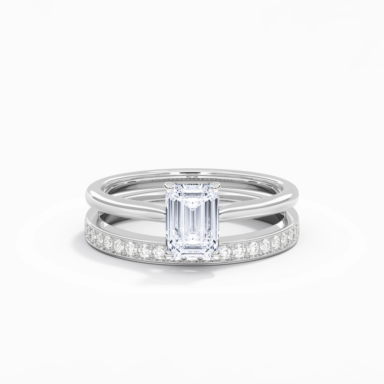 Cathedral Bridal Set 1.00ct Moissanite