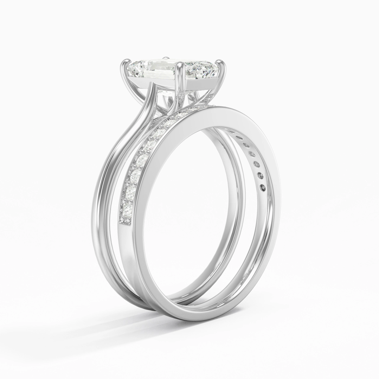 Cathedral Bridal Set 2.00ct Moissanite