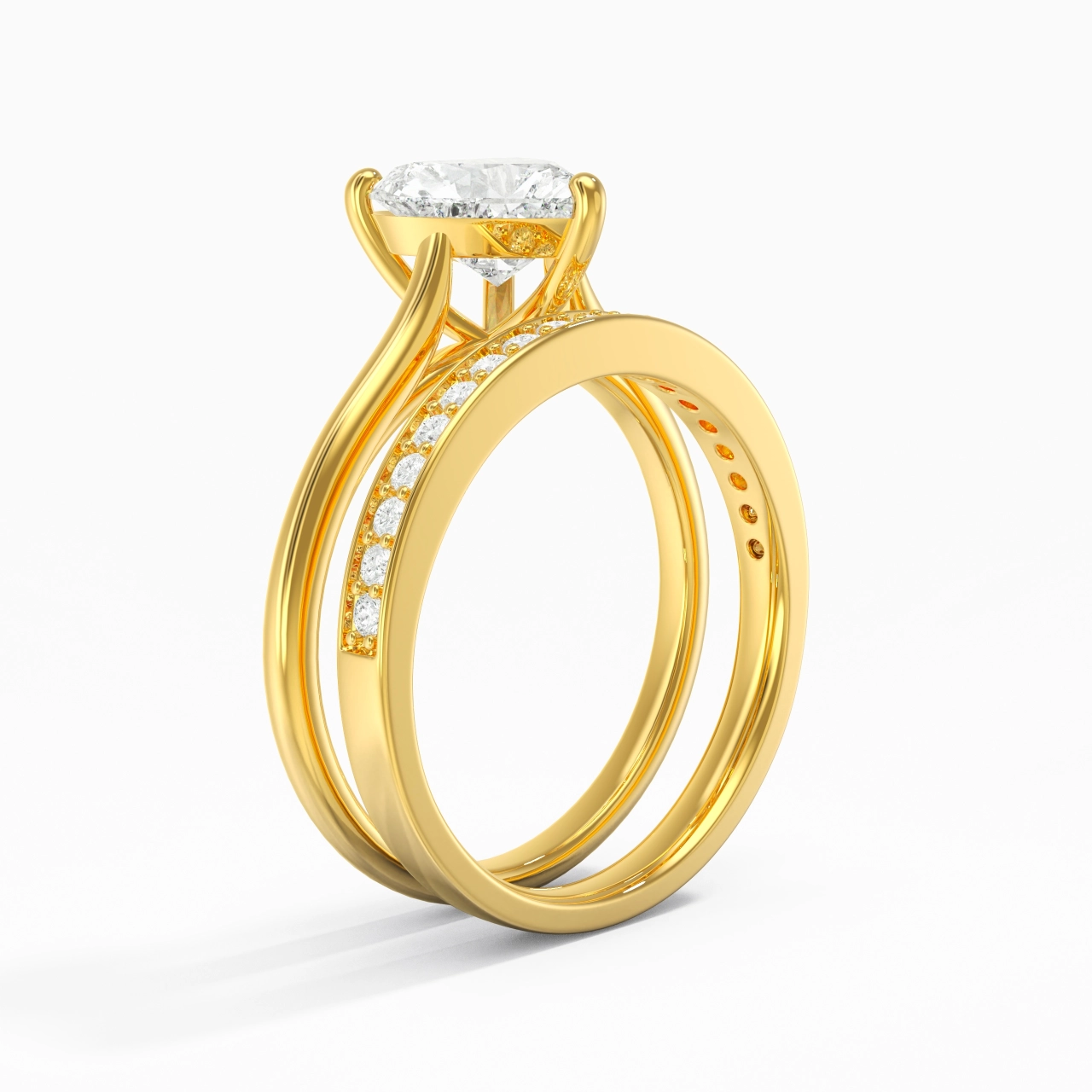 Cathedral Bridal Set 1.50ct Moissanite