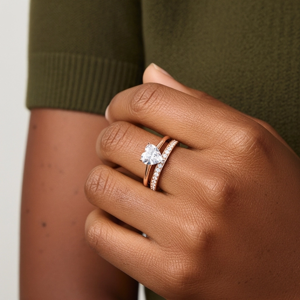 Cathédrale Ensemble nuptial 1.00ct Moissanite