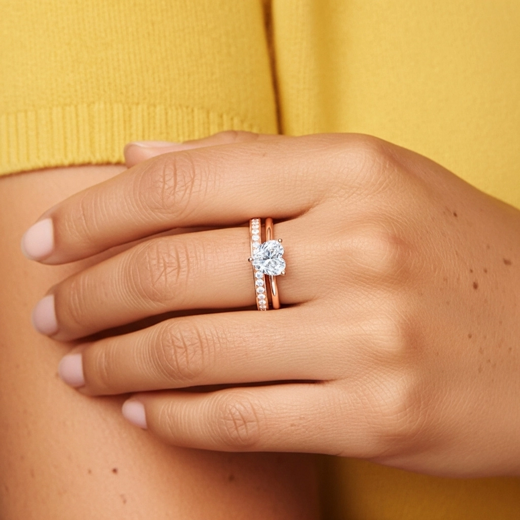 Cathédrale Ensemble nuptial 1.00ct Moissanite