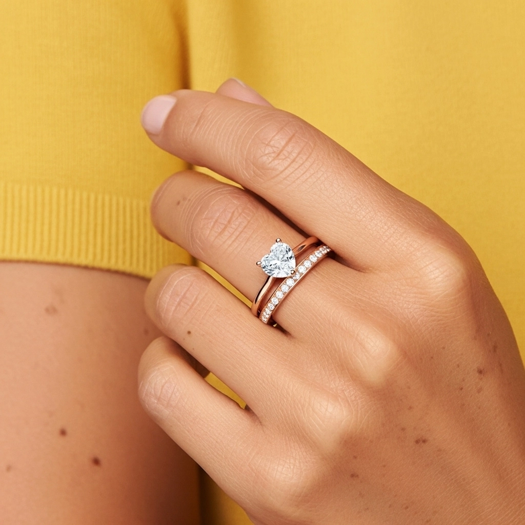 Cathédrale Ensemble nuptial 1.00ct Moissanite