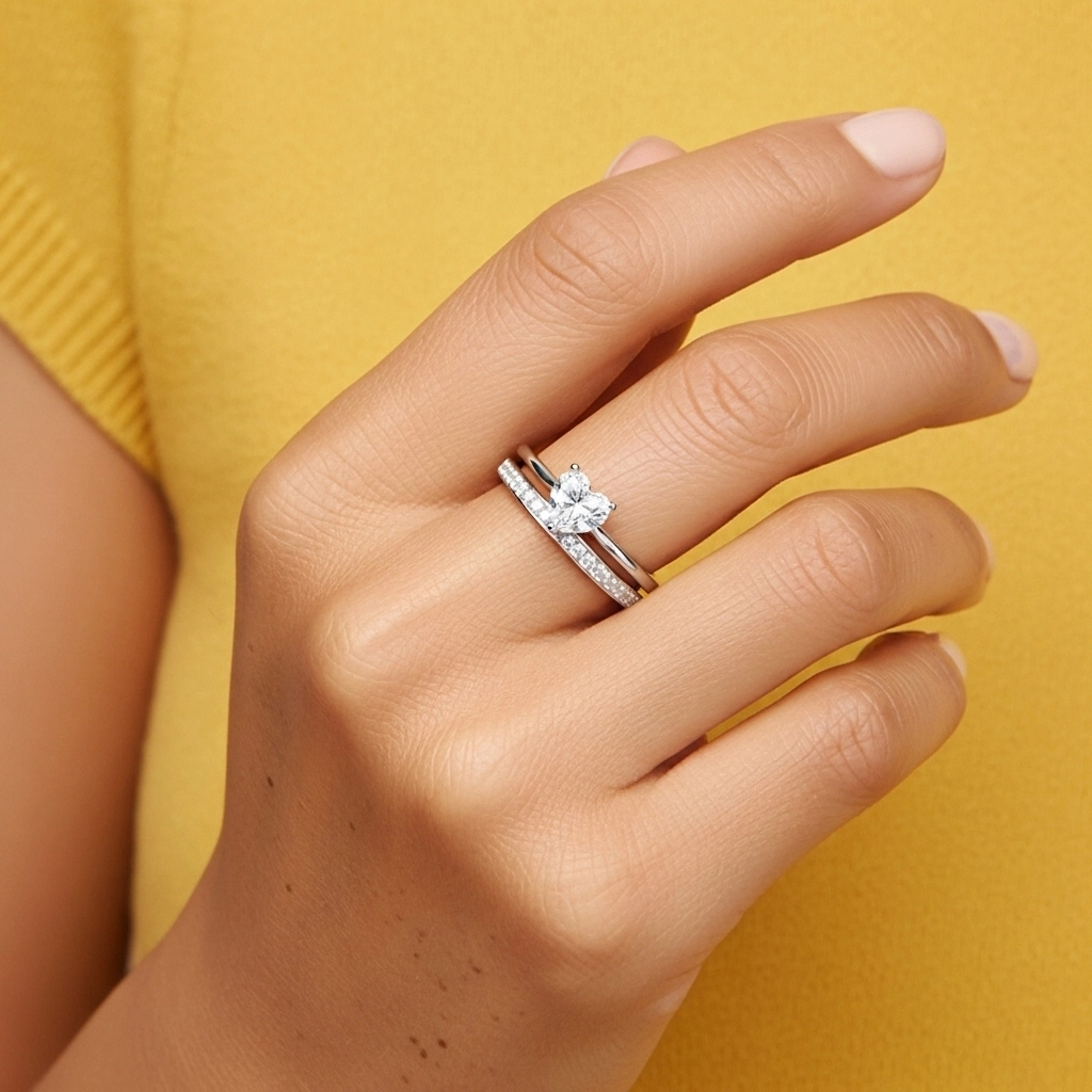 Cathédrale Ensemble nuptial 1.00ct Moissanite