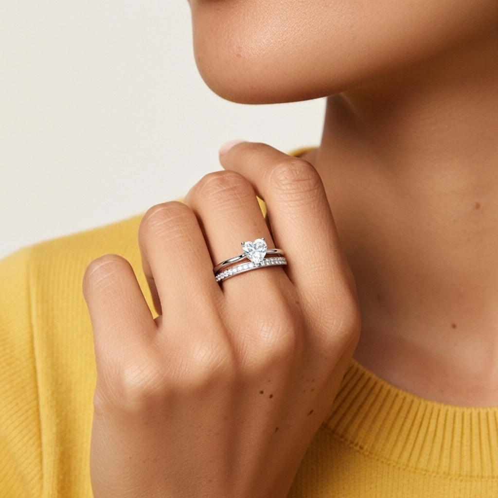 Cathédrale Ensemble nuptial 1.00ct Moissanite