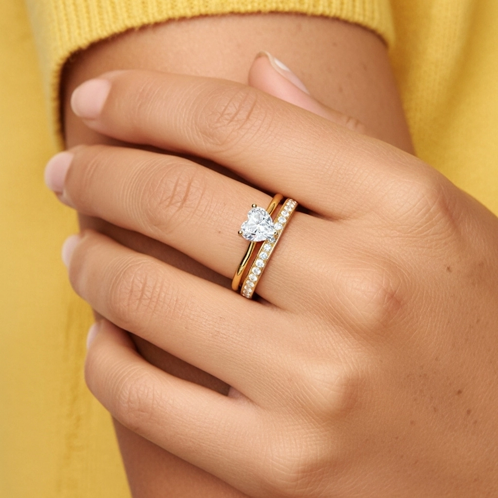 Cathédrale Ensemble nuptial 1.00ct Moissanite