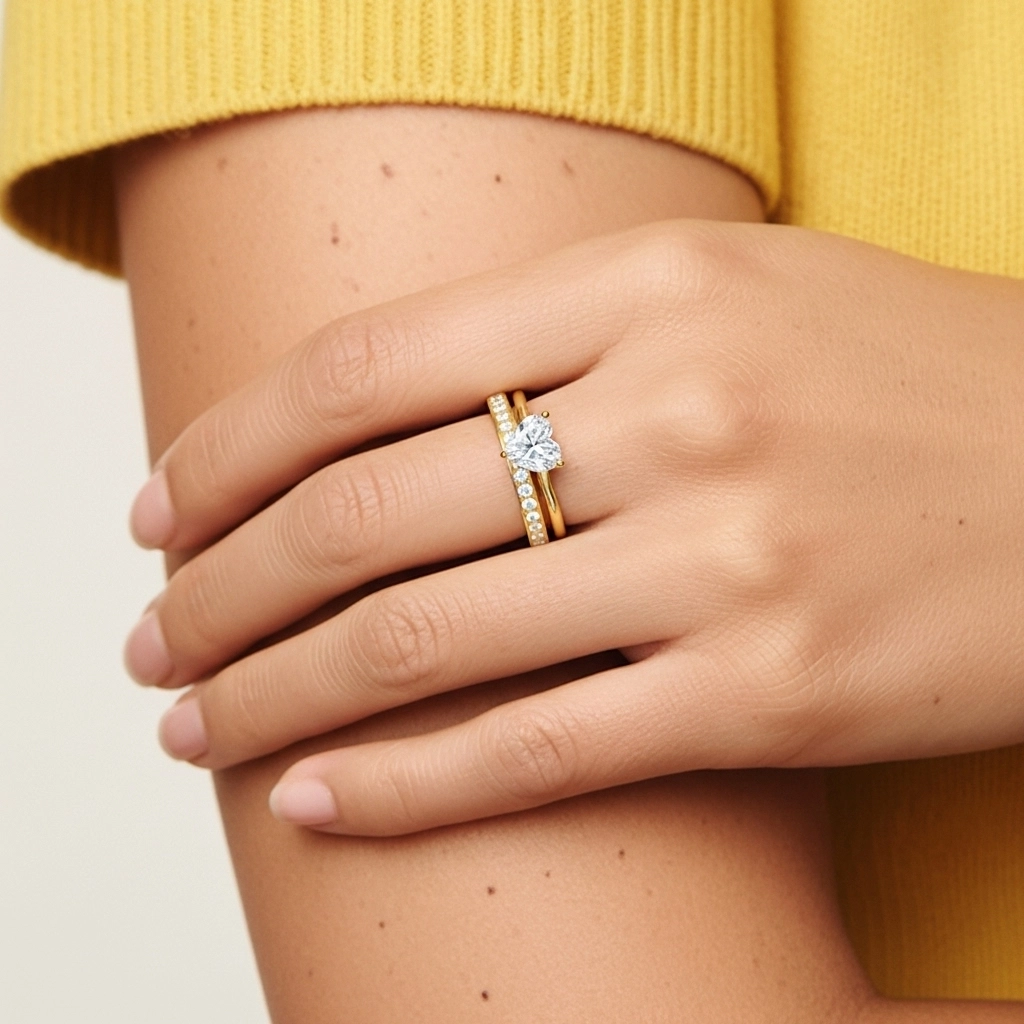 Cathédrale Ensemble nuptial 1.00ct Moissanite