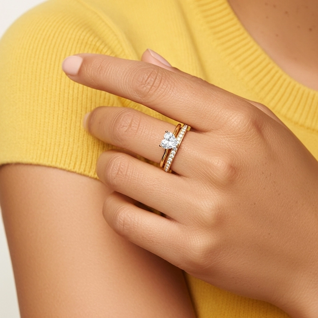 Cathédrale Ensemble nuptial 1.00ct Moissanite