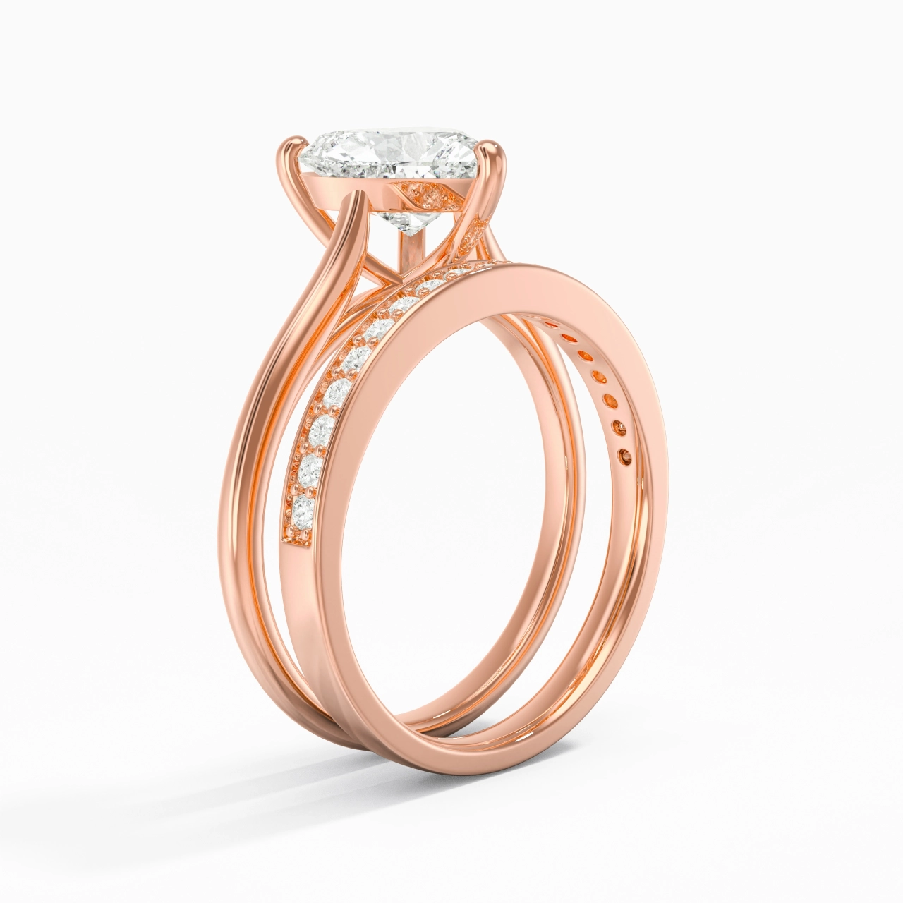 Cathédrale Ensemble nuptial 2.00ct Moissanite