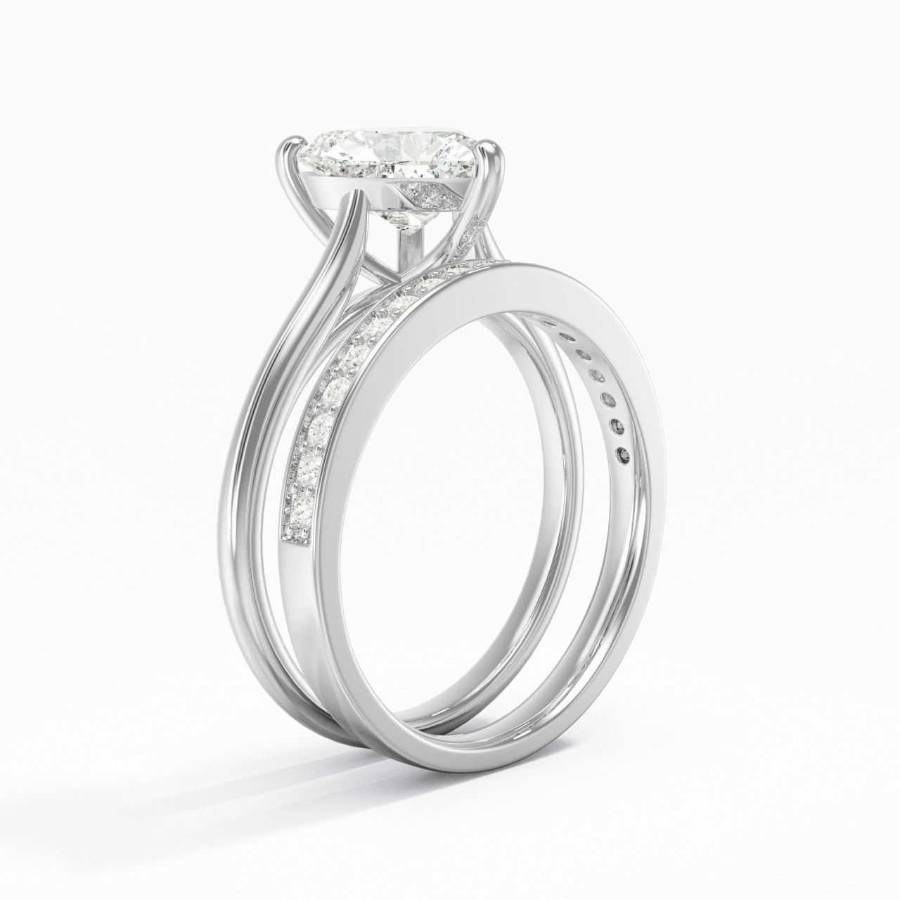 Cathedral Bridal Set 2.00ct Moissanite