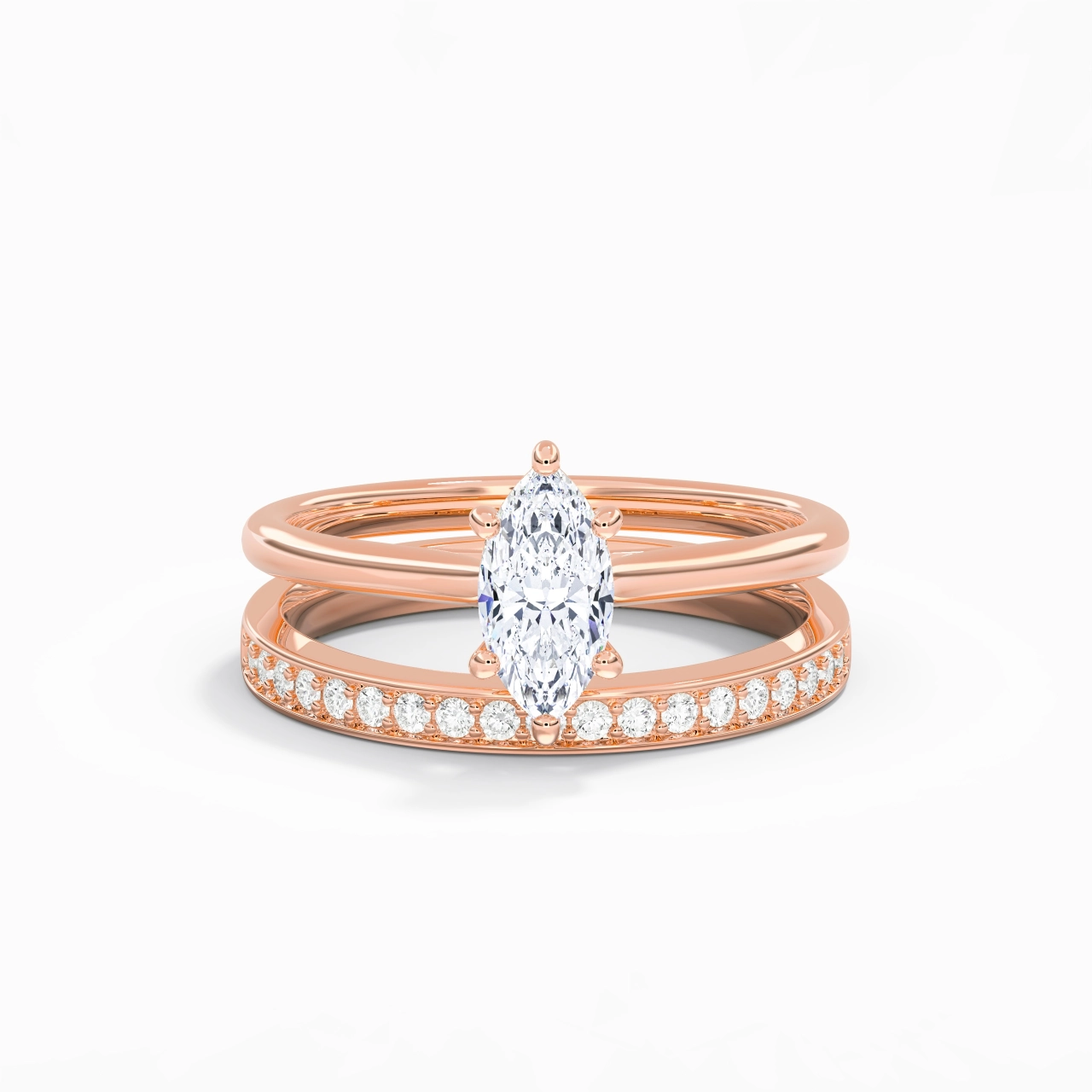 Cathedral Bridal Set 0.80ct Moissanite