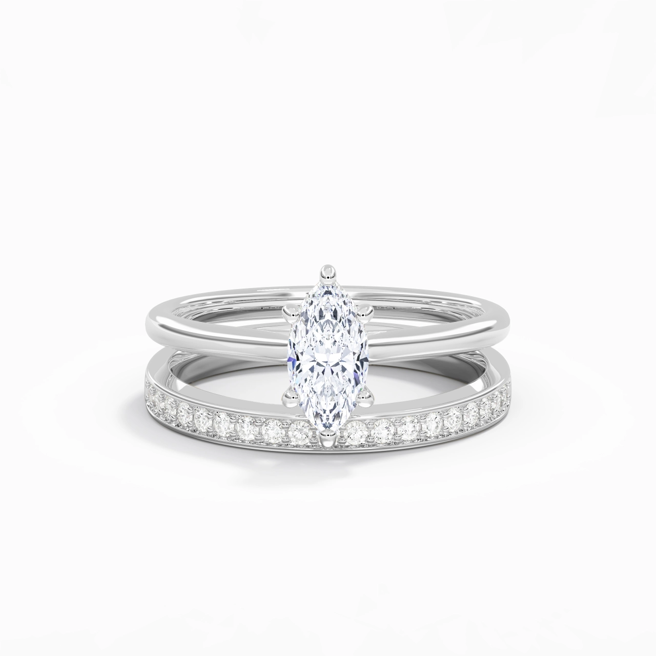 Cathedral Bridal Set 0.80ct Moissanite