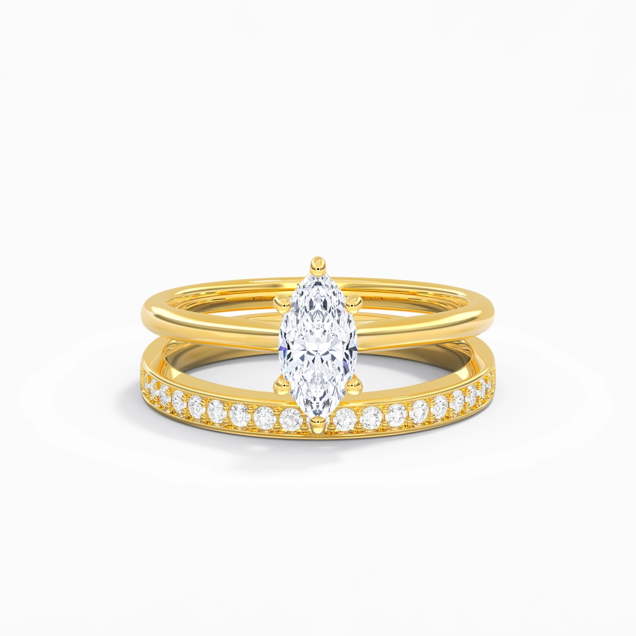 Cathedral Bridal Set 0.80ct Moissanite