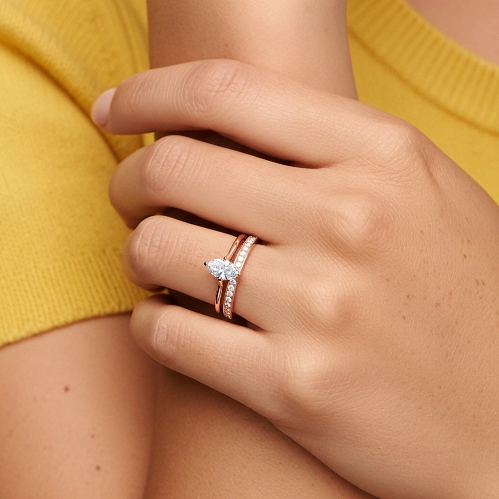 Cathédrale Ensemble nuptial 1.00ct Moissanite