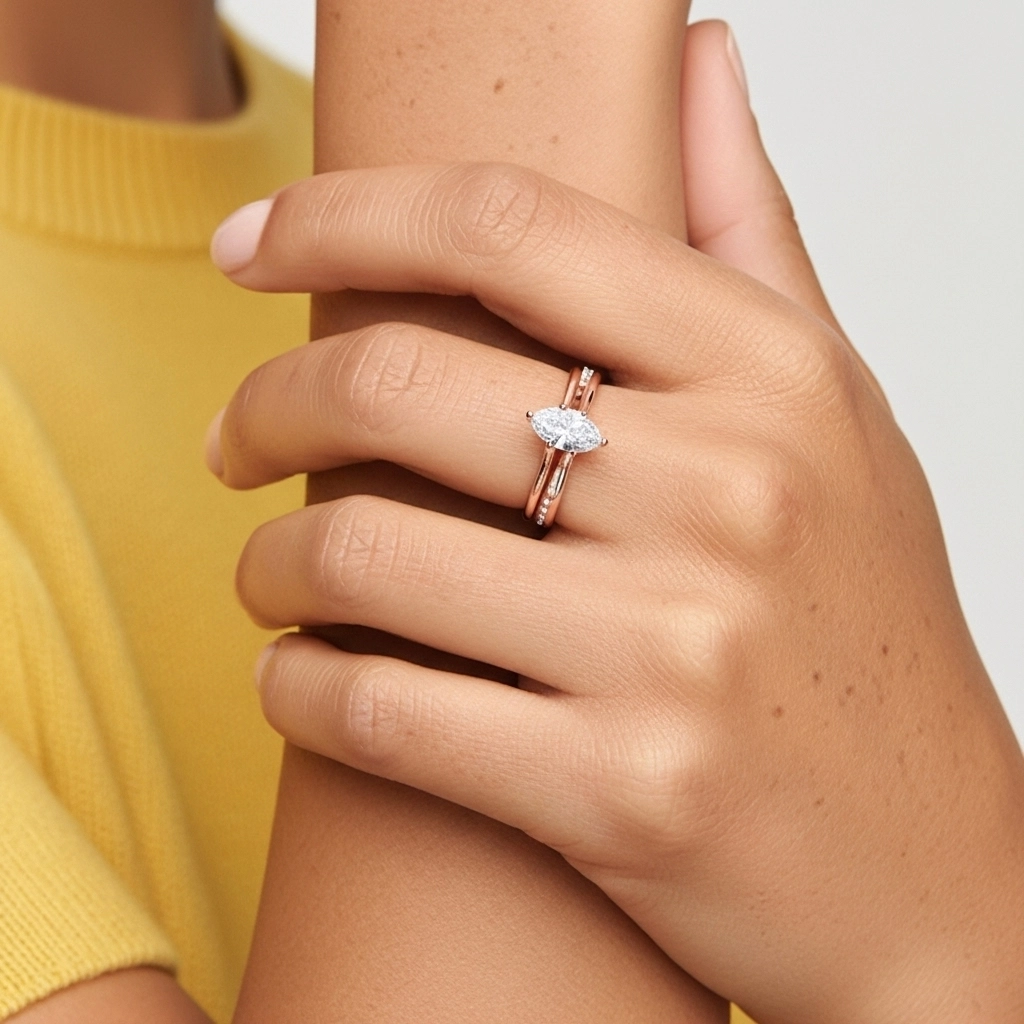 Cathédrale Ensemble nuptial 1.00ct Moissanite