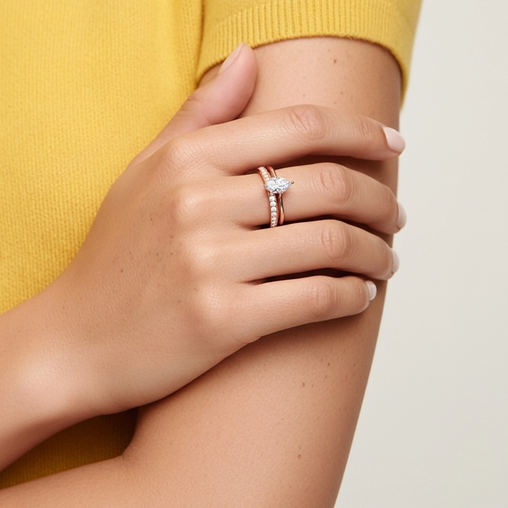 Cathédrale Ensemble nuptial 1.00ct Moissanite